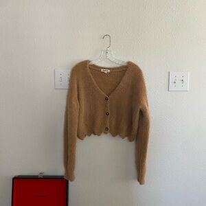 Fuzzy cardigan sweater